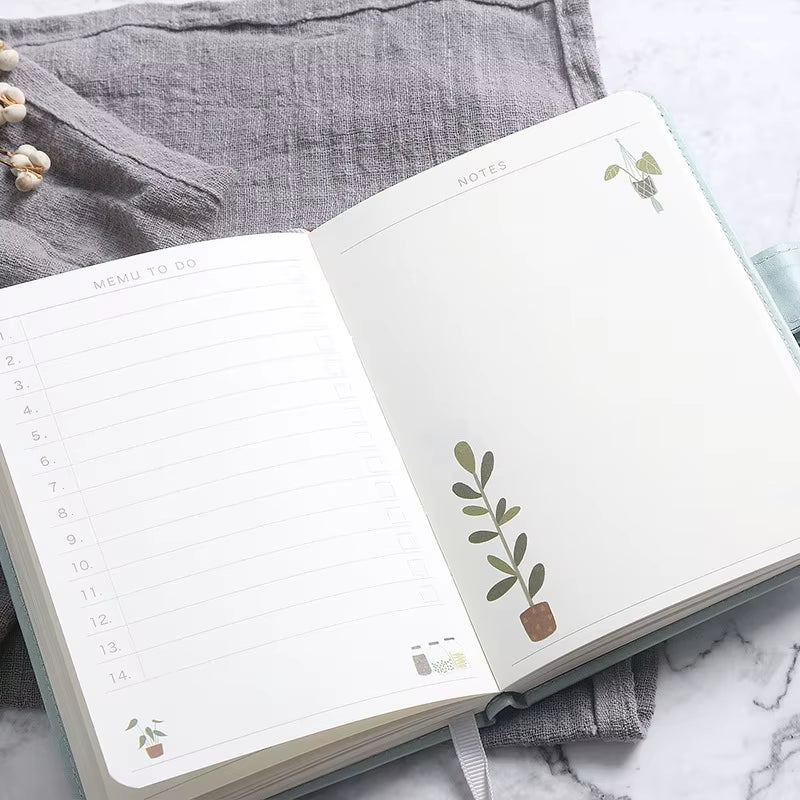 2025 Cute Solid Color Magnetic Buckle Design 365 Day Weekly Plan Diary Planner Notebooks A6 Journal School Supplies Stationery