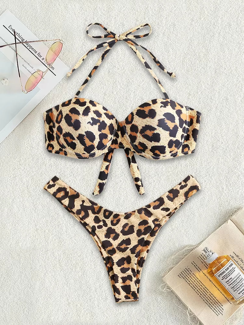 Bikini Swimwear Women Swimsuit 2023 New Solid Push up Bikinis Set Brazilian Beach Female Thong Bathing Suit Summer Swim Suits