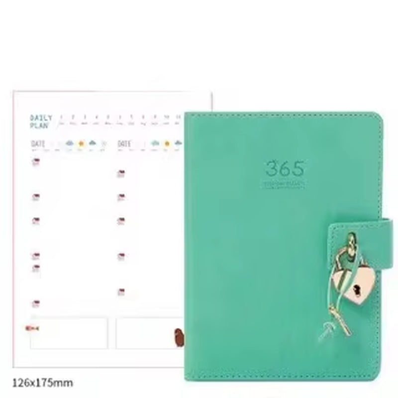 2025 Cute Solid Color Magnetic Buckle Design 365 Day Weekly Plan Diary Planner Notebooks A6 Journal School Supplies Stationery