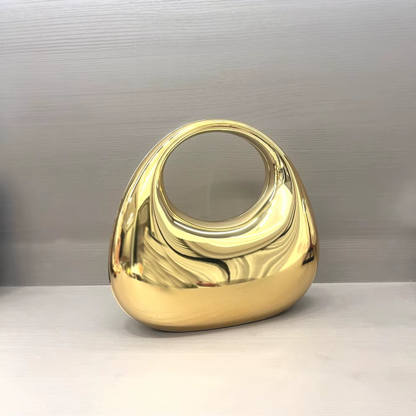 Golden Evening Bag Purses and Handbag Luxury Designer Shoulder Bags Moon Bag Party Wedding round Acrylic Shiny Clutch Purse