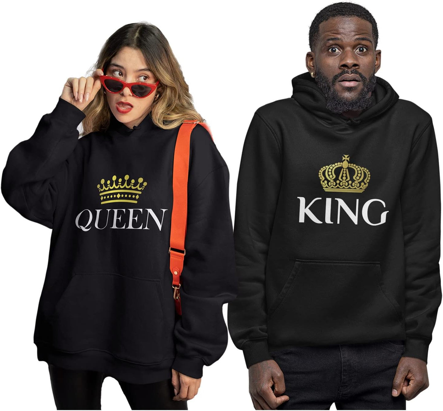 King and Queen Matching Hoodies for Couples His & Hers Boyfriend Girlfriend Wife Husband Couple Hoodie Set