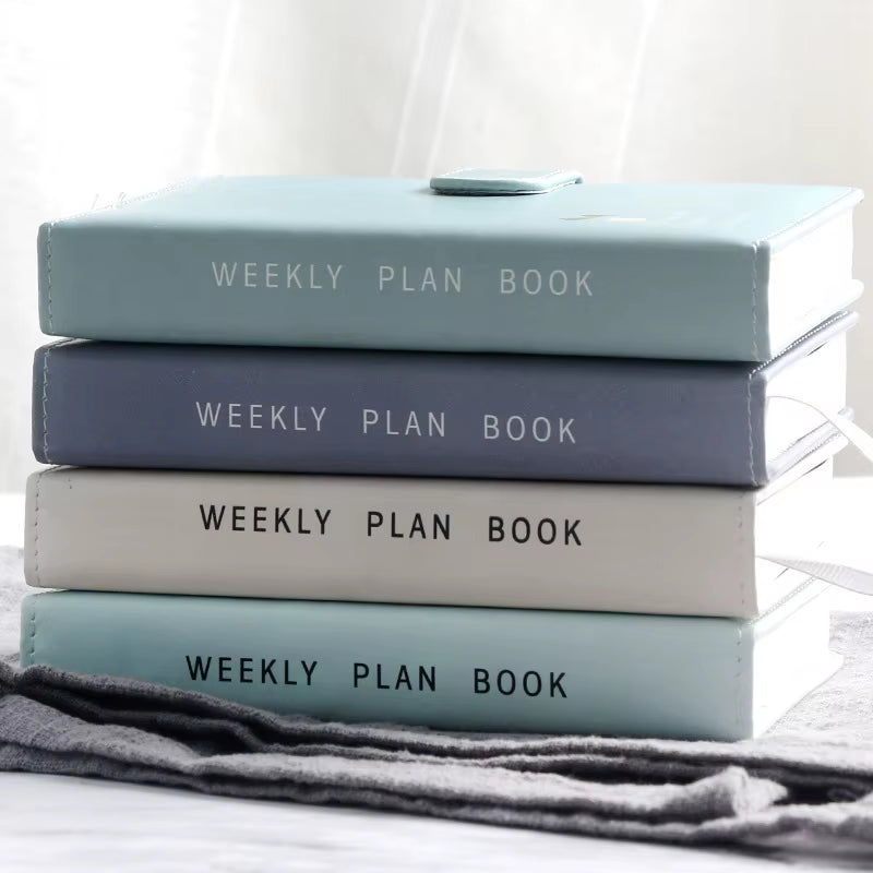 2025 Cute Solid Color Magnetic Buckle Design 365 Day Weekly Plan Diary Planner Notebooks A6 Journal School Supplies Stationery