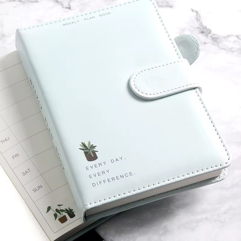 2025 Cute Solid Color Magnetic Buckle Design 365 Day Weekly Plan Diary Planner Notebooks A6 Journal School Supplies Stationery